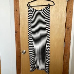 Black and white striped skirt